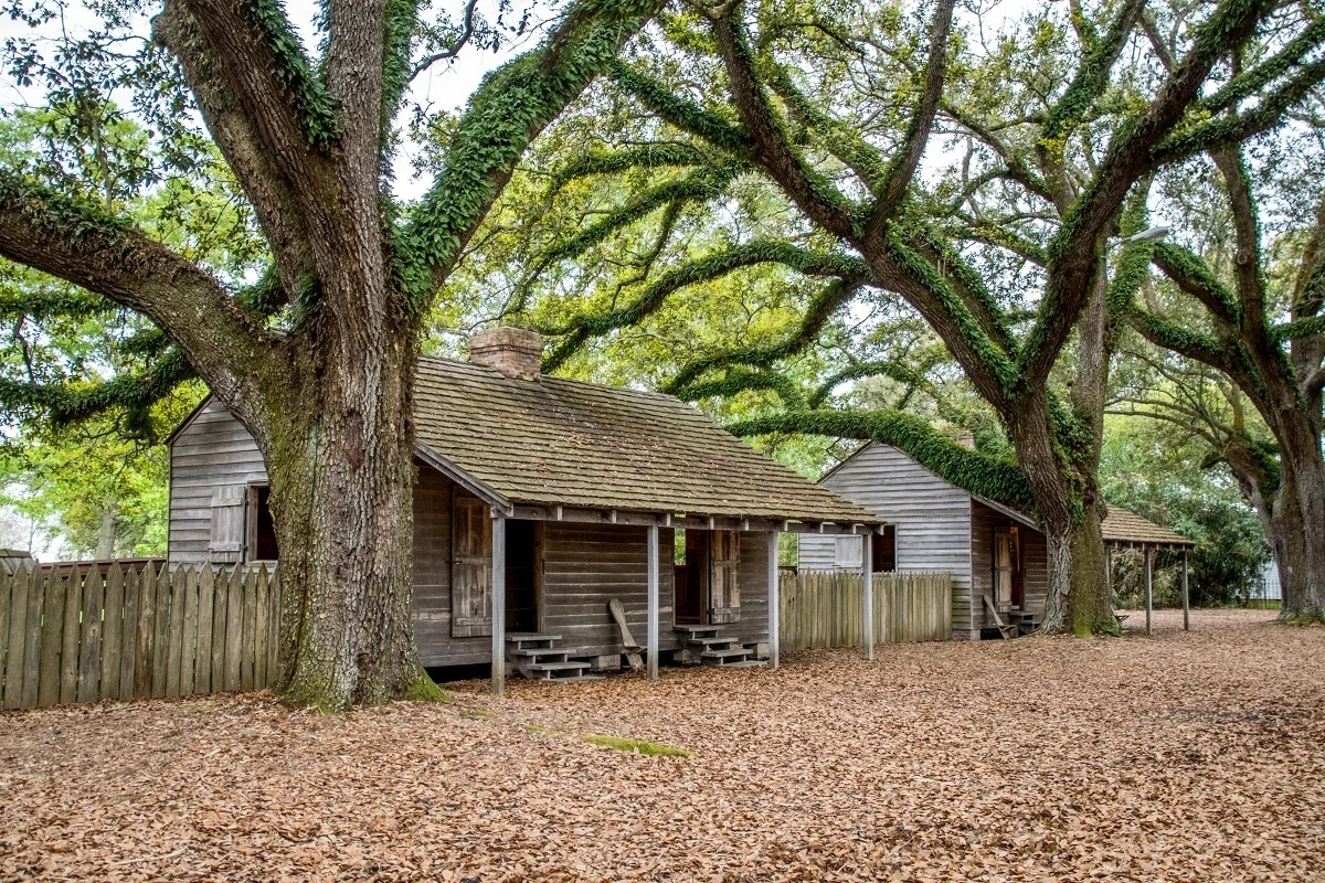 Former slave cabin under trees