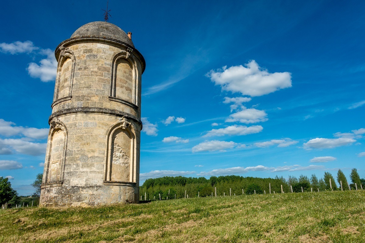Stone tower in a vineyard 