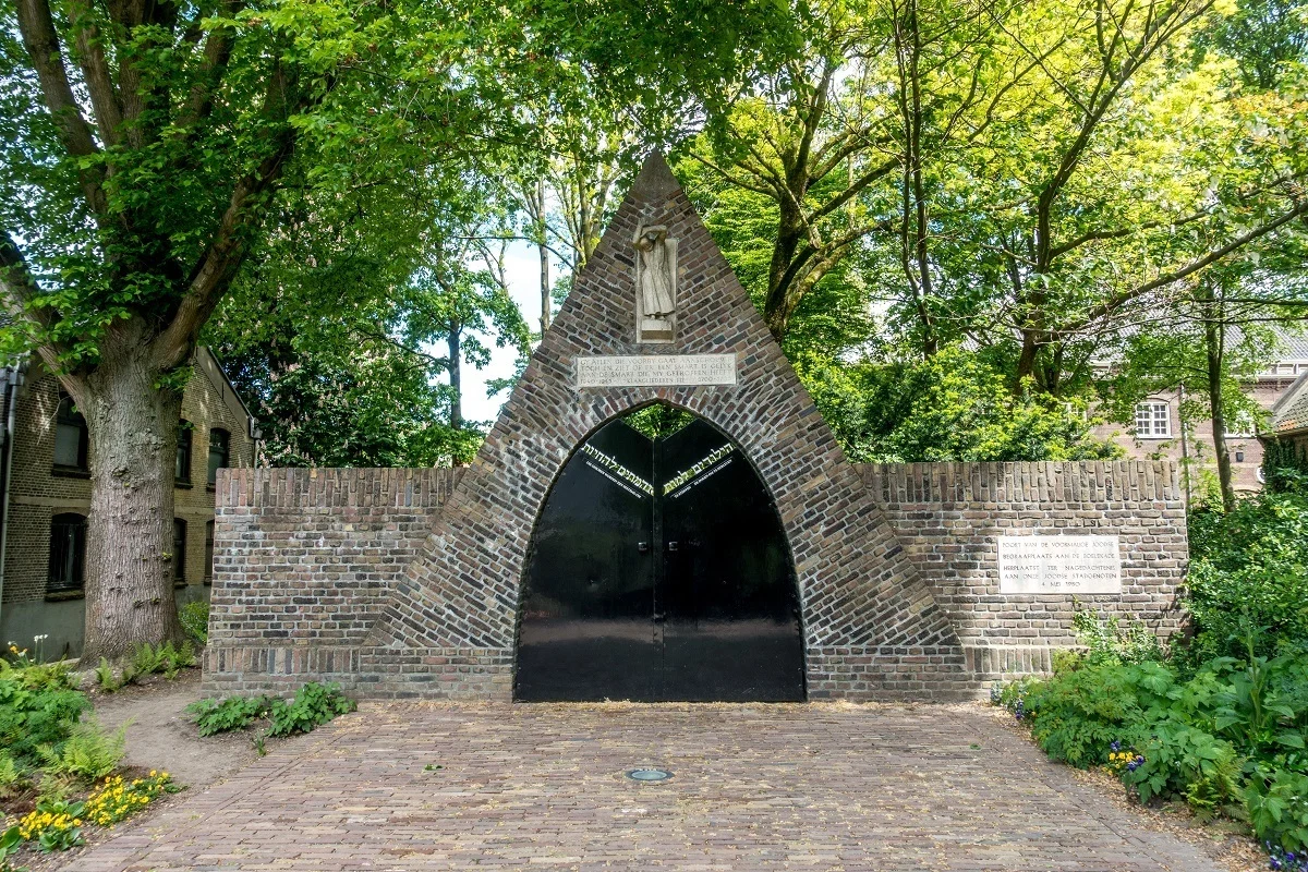 Triangle- shaped brick Holocaust Memorial 
