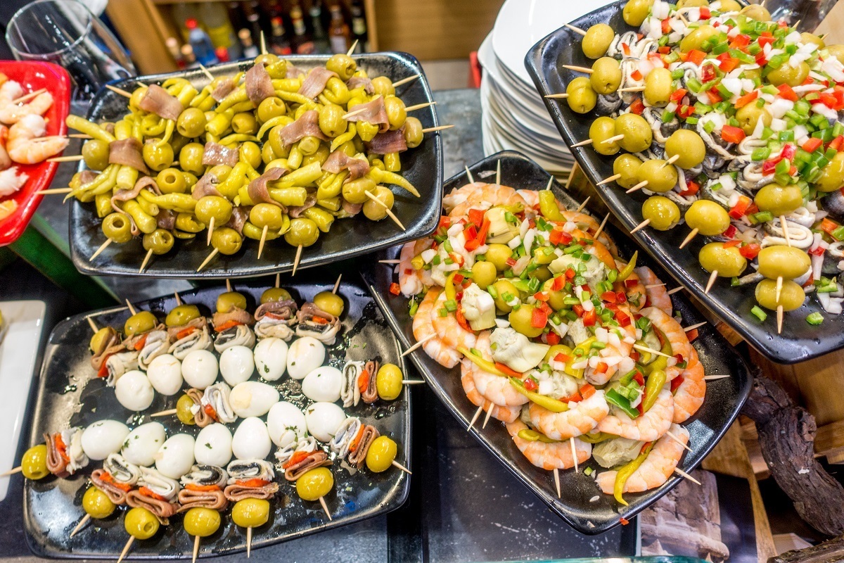 Anchovies and fresh seafood are among the best pintxos in San Sebastian Spain