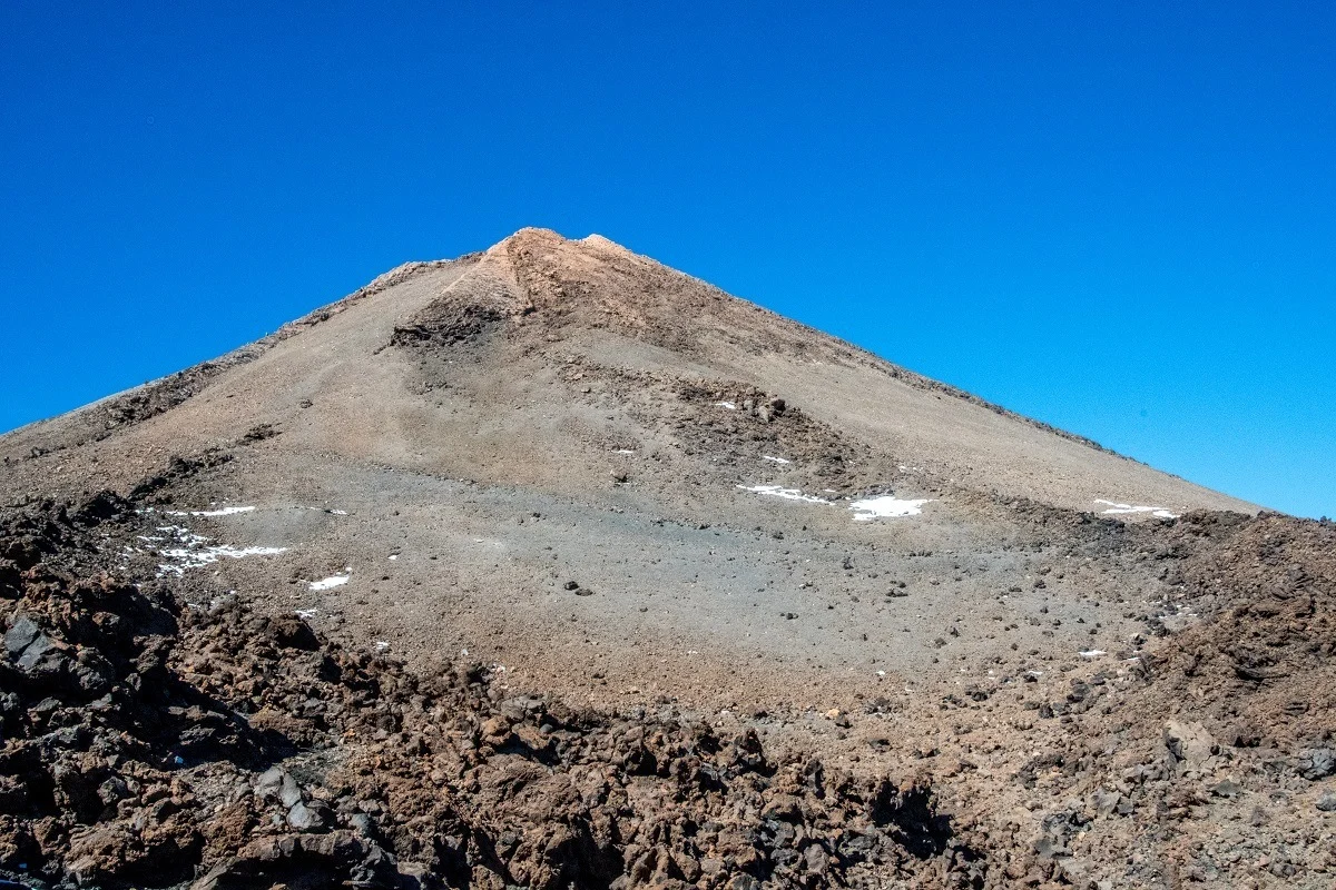 View of the summit while hiking Teide volcano.