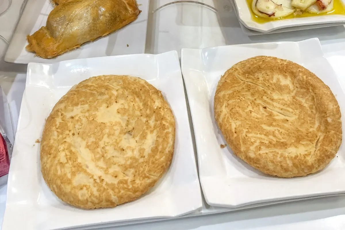 Tortilla, an egg dish, on a plate