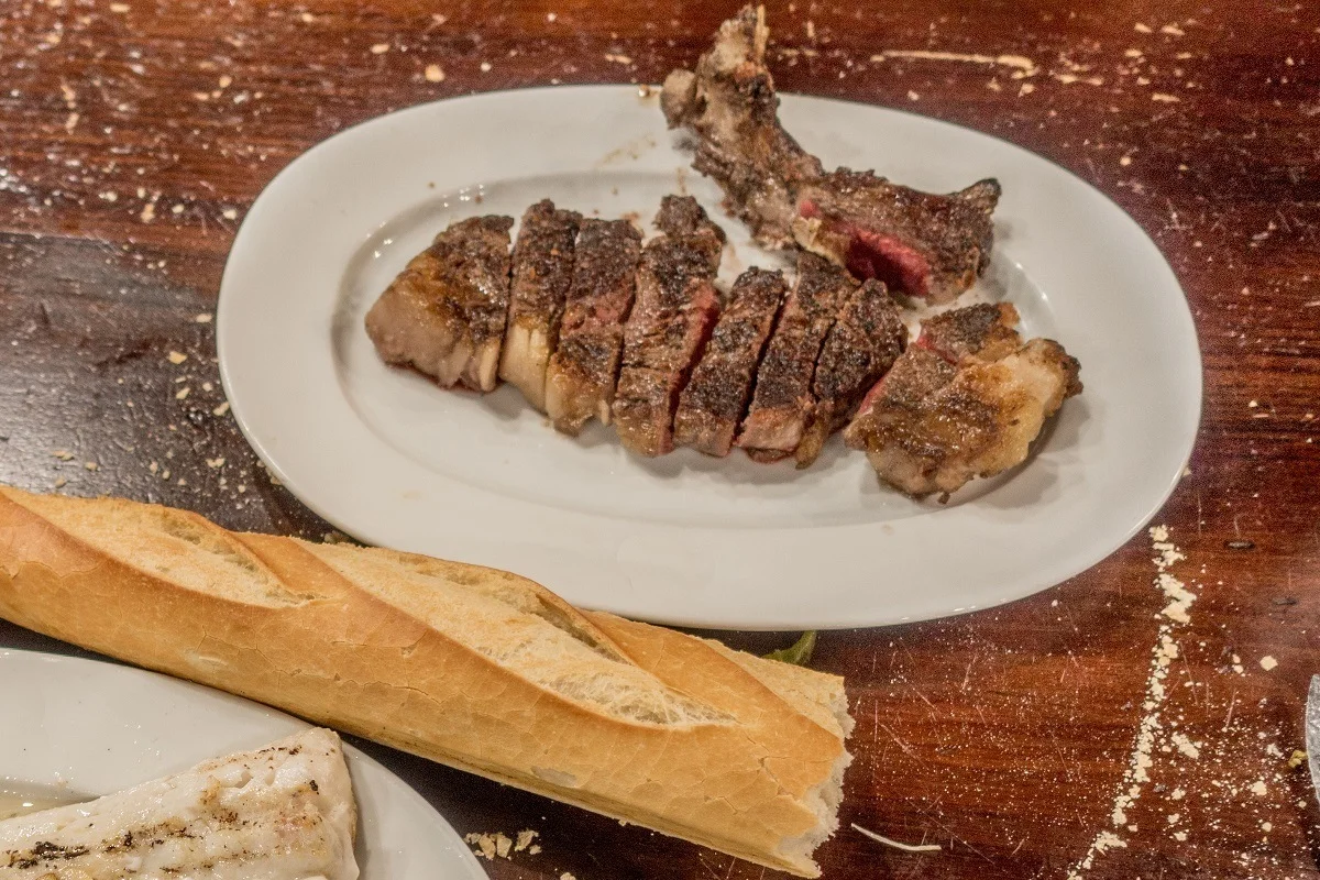 Txuleta, a bone-in steak, on a plate