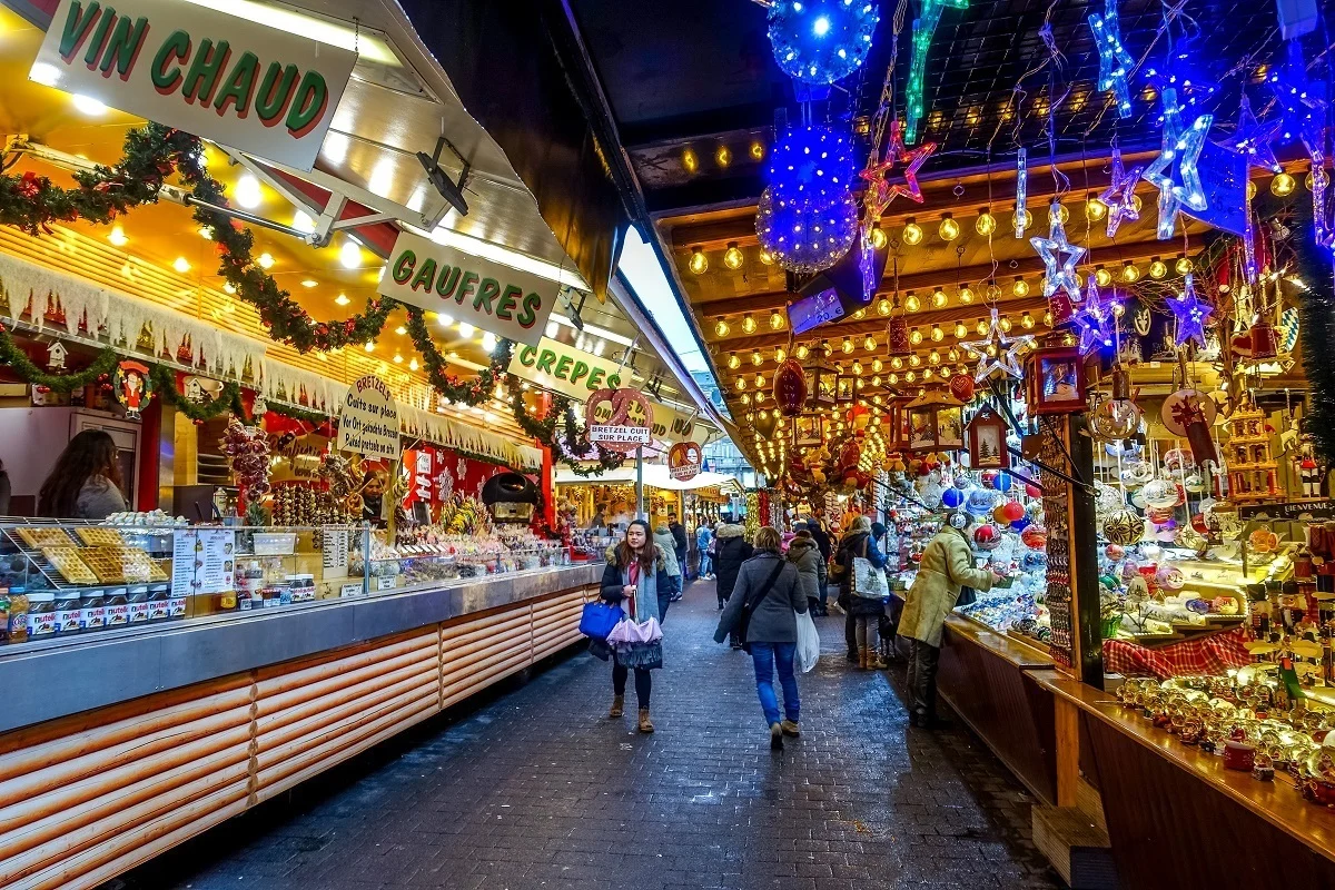 Food stalls and Christmas market vendors 