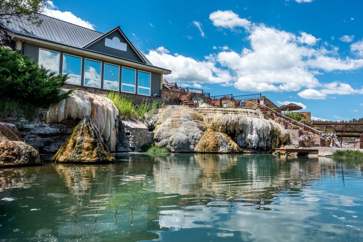 Building overlooking the hot springs in Pagosa