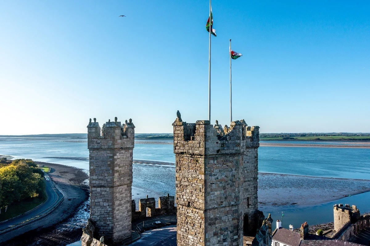 Ancient stone towers beside the sea