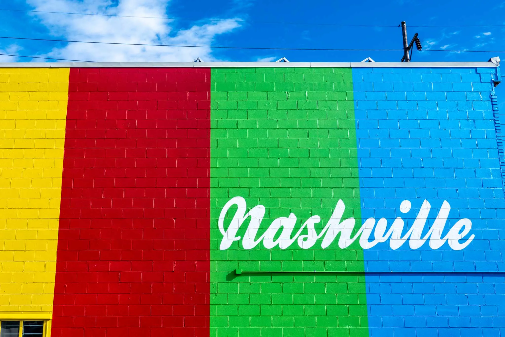 Color bar street art mural in Nashville Tennessee