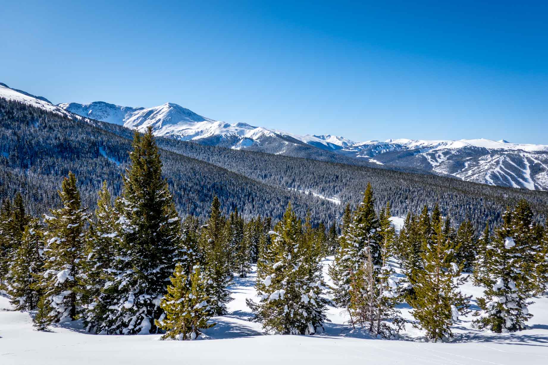 View of the Rocky Mountains in Winter Park, Colorado
