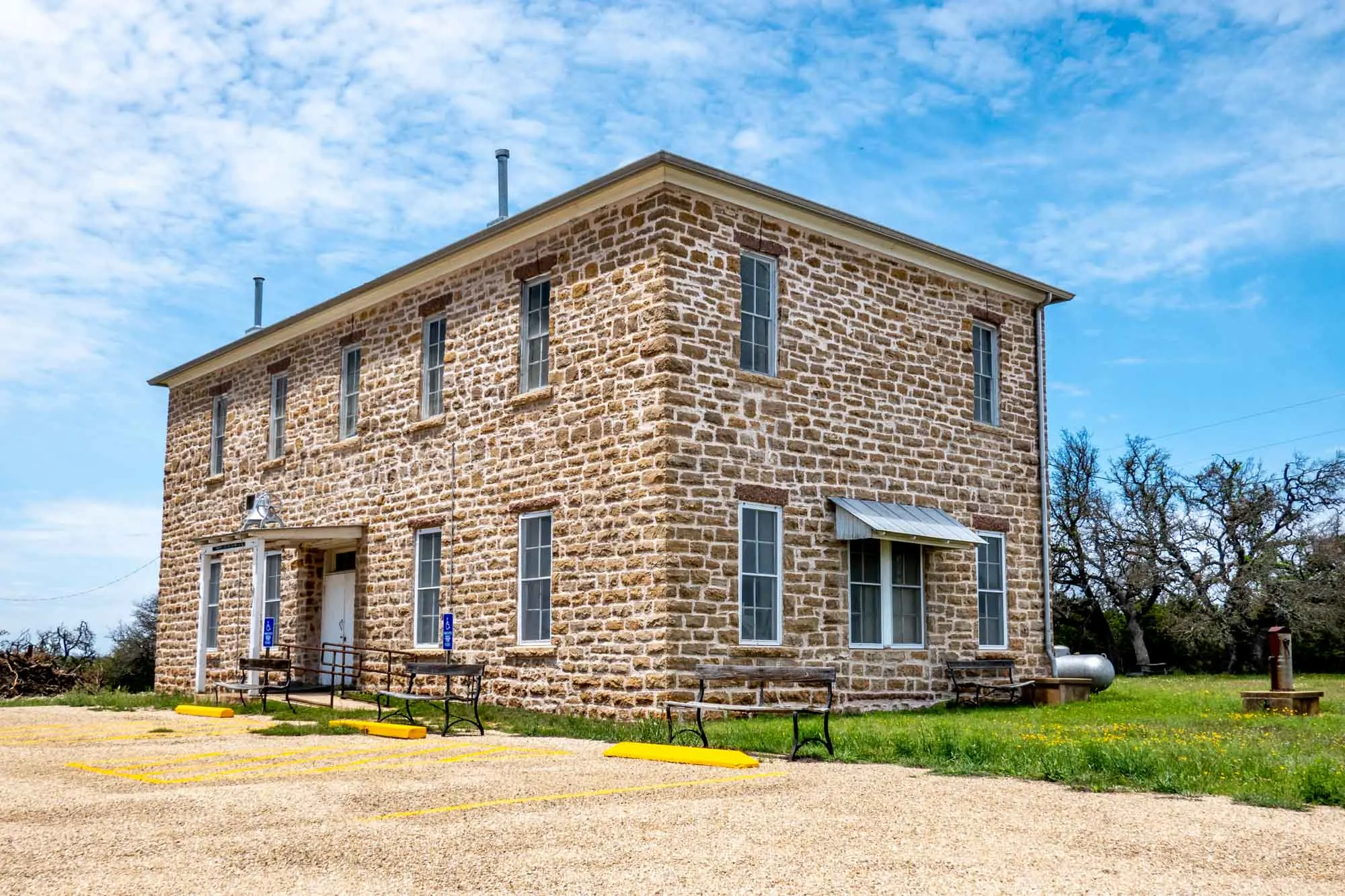 Exterior of Willow City School in Gillespie County Texas