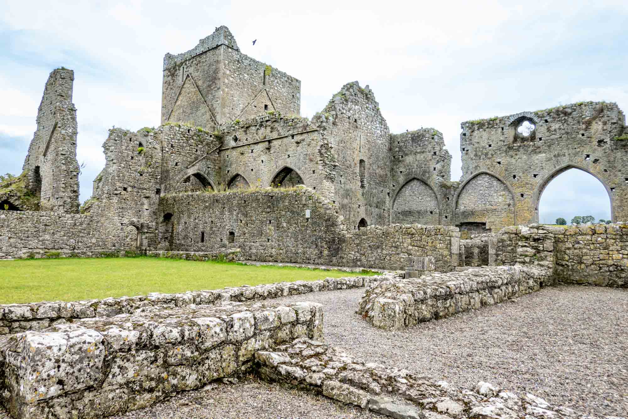 Stone ruins of a medieval abbey