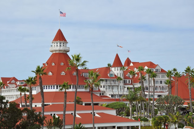 Red roofs of the Hotel del Coronado in San Diego