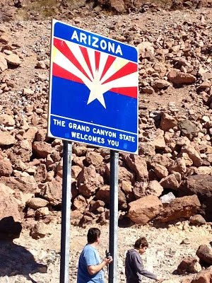 Welcome to Arizona Sign at the Hoover Dam