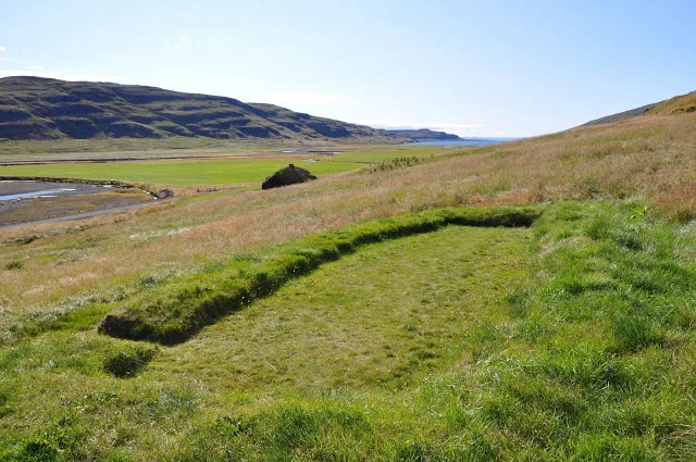 The footprint of the foundation of  Erik The Red’s house at Eiriksstadir